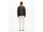 Peau lainée courte col sherpa marron brown