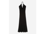 Robe longue dos nu detail fleur black
