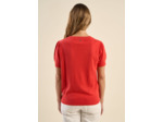 Pull à manches courtes avec épaules plissées