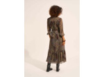 Robe longue à imprimé avec des manches longues bouffantes