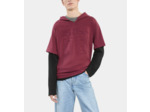 T-Shirt Manches Longues À Capuche Bordeaux burgundy