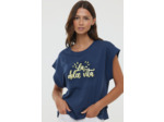 T-shirt sans manche graph et broderie « Dolce Vita »