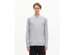 Chemise col officier à fines rayures bleu clair white