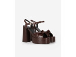 Sandales à talons en cuir marron brown
