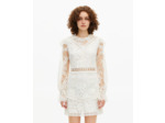 Robe courte en dentelle écrue white