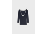 Pull V en maille bicolore - JANETTE