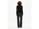 Pull col v en laine mérinos noir black