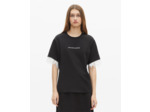 T-shirt avec sérigraphie et dentelle noire black