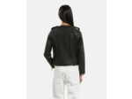 Blouson cuir a zip black