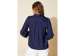 Blouse satiné à col tunisien