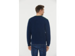 Pull col rond maille fantaisie «color block» avec boutonnage pression épaule