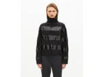 Pull col roulé avec bandes en sequins gris foncé black