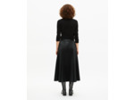 Jupe longue plissée effet cuir noire black