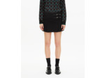 Jupe portefeuille avec boucles western courte noire black