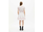 Robe courte a manches courtes en mesh white - pink