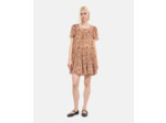 Robe courte imprimé fleuri camel / brown