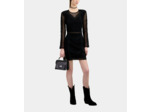 Robe Courte Avec Mix Dentelles A Manches Longues black