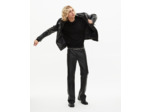 Pull col polo en laine mérinos noir black