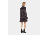 Robe courte à volants imprimé fleuri black