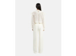Pantalon smoking avec bande satin ecru