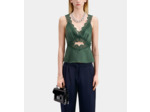 Pantalon A Pinces Fluide Avec Chaine navy