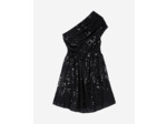 Robe courte à sequins effet drapé noire black