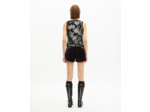 Gilet en velours brodé noir black