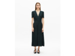 Robe longue en jacquard léopard verte foncé green