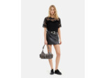 Tee-shirt manches courtes empiecement dentelle black