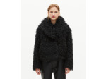 Manteau court effet fourrure noir black
