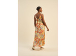 Robe longue à bretelles et motifs multicolores
