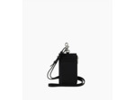 Porte cartes zippé à dragonne Maurice en toile enduite et cuir lisse