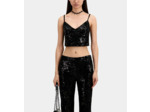 Pantalon Noir En Velours Avec Sequins black
