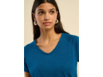 T-shirt à col V orné d'une tresse