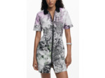 Robe À Manches Courtes En Tissu – Femme