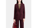 Veste De Costume En Crepe Fitte Epaule burgundy