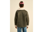 Manteau en fausse peau lainée