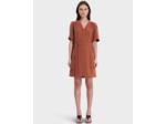 Robe Retie Marron en Polyester