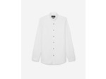 Chemise unie col officier, pression skullhead white