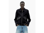 Blouson en laine bleu marine navy