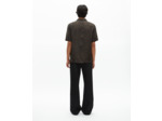 Chemise manches courtes imprimé léopard kaki black kaki