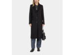 Manteau Long En Laine Mélangée Noire black