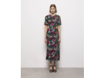 Robe Longue A Manches Courtes Dos Nu multicolor