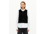 Pull sans manches en laine et coton noir black