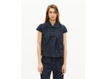 Blouson manches courtes en denim bleu foncé blue electric