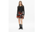 Jupe courte imprimé fleuri noire black