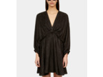 Robe Courte Noire Python Jacquard Avec Drapé black
