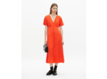 Robe longue en jacquard motif léopard orange orange red