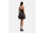 Robe courte bustier en jacquard noire black / silver
