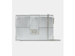 Pochette En Cuir Silver Shiny Taille Moyenne silver